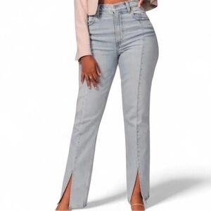 Abercrombie & Fitch, light wash, 90’s straight high rise